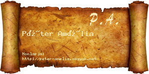 Péter Amélia névjegykártya